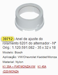 GB39712 ANEL AJUSTE ROL.6201 BOSCH CURTO (01PÇ)