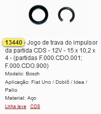 GB13440 JOGO TRAVA BENDIX INDUZ. PART. CDS - 12V. (EIXO DE 10,0MM) (02PÇ)