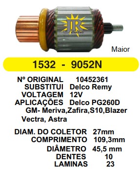 9052/914037 IND. PART. DELCO ASTRA 12V C109.3 D45.5 10D ZWF (MAIOR)