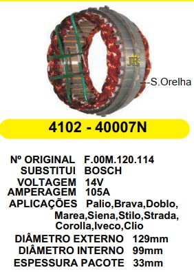 4102 EST. BOSCH E129 I99 PALIO FIRE 12V 