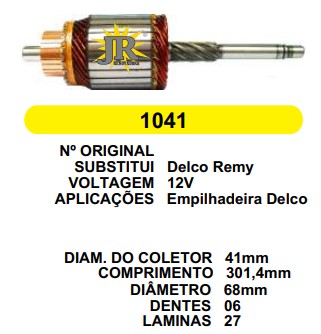 1041 IND. PART. DELCO EMPILHADEIRA 12V C301.4 D68 6D