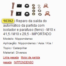 GB10392I REPARO (ISOLANTE) AUT. KIA/ASIA/CATERPILLAR/NIPPODENSO M10 (01PÇ)