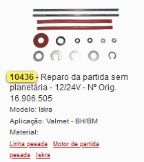GB10436 REPARO PARTIDA SEM PLANETARIA ISKRA (1PÇ)