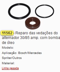 GB11562 REP. RETENTOR ALT. S10/SPRINTER C/B.OLEO C/ANEIS (01JG)