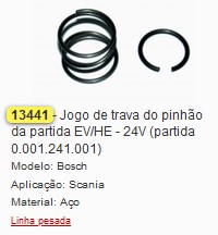 GB13441 JOGO TRAVA BENDIX INDUZ. PART. EV/HE SCANIA MOD (02PÇ)