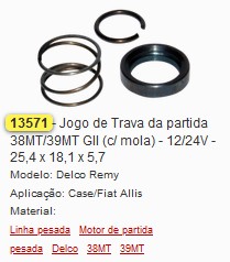 GB13571 JOGO TRAVA BENDIX INDUZ. PART. 38MT/39MT - GII (02PÇ)