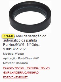 GB27660 ANEL VEDACAO AUTOMATICO PERKINS/MWM (02PÇ)