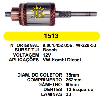 1513 IND. PART. BOSCH KOMB DIESEL 12V C262 D60 12D ESQ