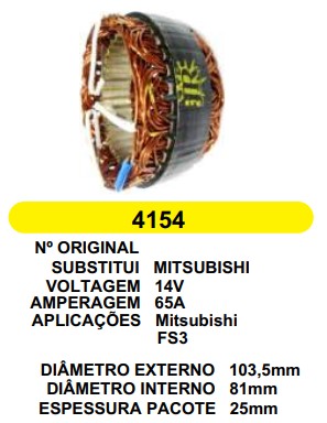 4154 EST. MITSUBISHI E103.5 I81 F3S 65A 12V