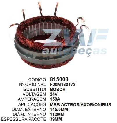 4250/815008 EST. BOSCH E145.5 I112 CATERP/J.DEERE DIAM 112 24V 6 S DUPLAS