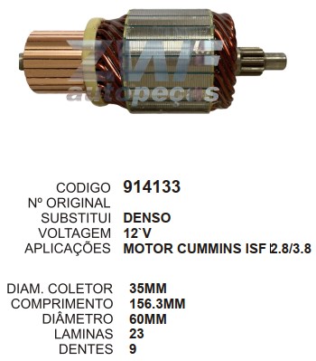 9142/914133 IND. PART. DENSO 12V C156.4 D60 9D ZWF