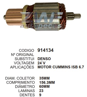 9140/914134 IND. PART. DENSO 24V C156.4 D60 9D ZWF