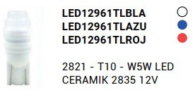 LED12961 LED PINGAO 12V T10 BRANCO KOBO (PAR)