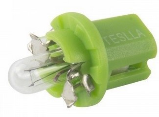 T2722MFX LAMPADA+SOQUETE 2W B8.5D 12V (VERDE CLARO) TESLLA