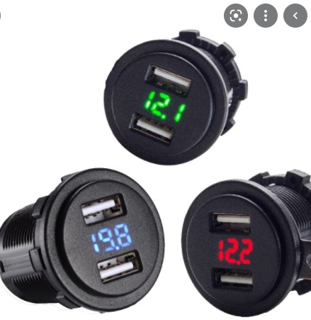 TOMADA CARREGADOR USB VEICULAR LED VERDE 12/24V (C/VOLT) 04283