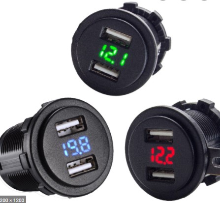 TOMADA CARREGADOR USB VEICULAR LED VERMELHO 12/24V (C/VOLT) 04284