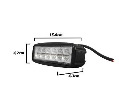 FAROL LED 18W 6 LEDS RETANGULAR FINO TIGER (0802011)