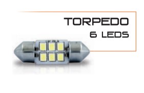 AP1090 LED TORPEDO 36MM 12V 6L BRANCO (UN)