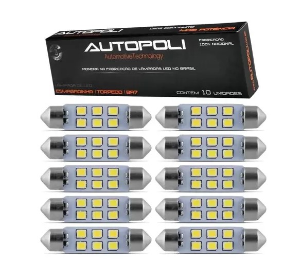 AP1576 LED TORPEDO 42MM 12V 6L BRANCO (UN)
