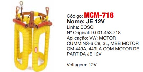 MCM718 NV BOBINA BOSCH JE 12 NOVA