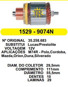 1529E IND. PART. LUCAS POLO/SILVERADO/MAZDA/MAZDA 12V C111 D55.5 10D ESPECIAL