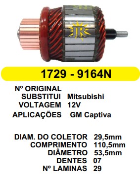 9164 IND. PART. MITSUBISHI CAPITIVA/FUSION C109 D53.7 7D JR