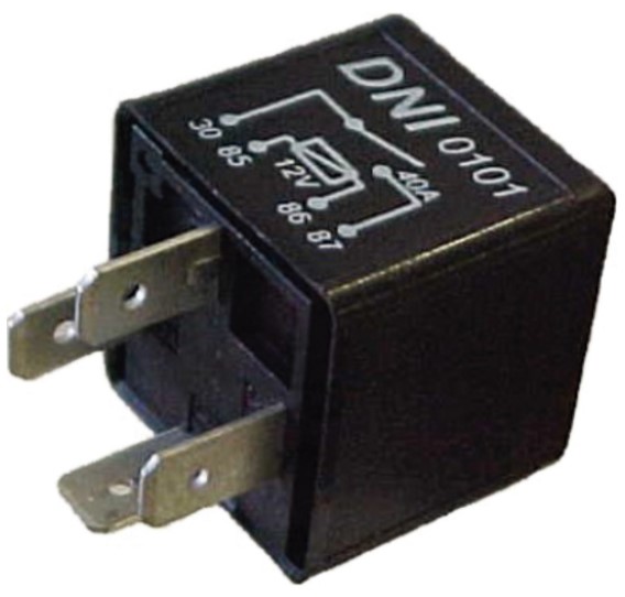 DNI0101 RELE AUXILIAR 12V 4T 40A S/SUP. PINO INVERT.