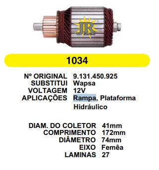 1034 IND. PART. BOSCH RAMPA CBT 27L 12V (FEMEA)