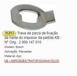 GB35253 TRAVA PORCA DE FIXACAO BENDIX PARTIDA KB (02PÇS)