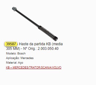 GB39587 HASTE PARTIDA KB MEDIO (305MM) (01PÇ)