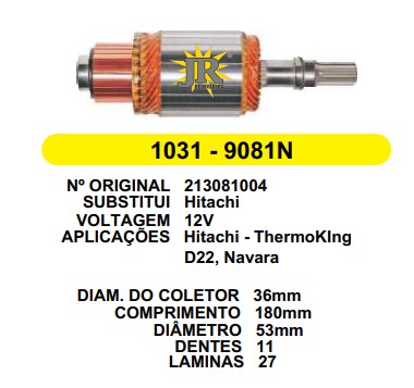 9081 IND. PART. HITACHI THERMOKING C180 D53 11D 