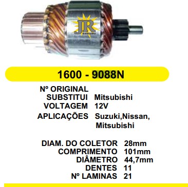 9088 IND. PART. DENSO HONDA CIVIC/SUZUKI 12V C101 D44.8 11D 