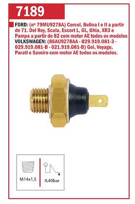 EC7189 INTERRUPTOR PRESSAO DO OLEO 