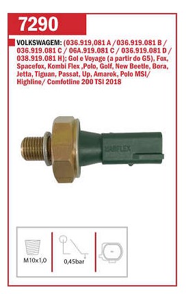 EC7290 INTERRUPTOR PRESSAO DO OLEO 