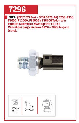 EC7296 INTERRUPTOR PRESSAO DO OLEO 