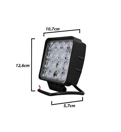 FAROL LED 48W 16LEDS QUADRADO TIGER (0802007)