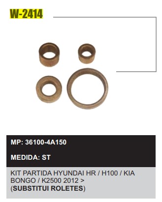 W2414ST -KIT BUCHA PART.DELCO HYUNDAI HR H100/KIA BONGO
