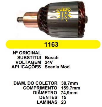 1163 IND. PART. BOSCH SCANIA C/R 24V C159.7 D74.9 15D