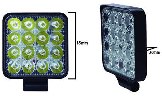 FAROL LED 08W 16LEDS QUADRADO MINI TIGER (0802025) (PAR)