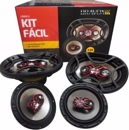 KIT FACIL BRAVOX (01PAR B3X60-X + 01PAR B4X69-X) 240W RMS 002809