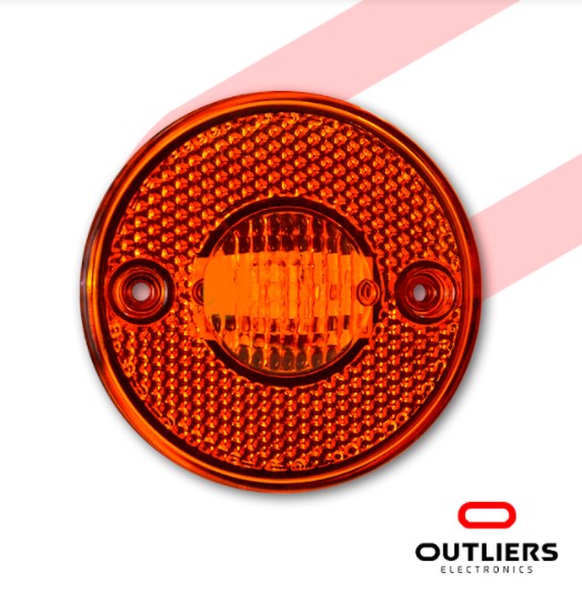 PRD004 LANTERNA LATERAL 65MM AMBAR 3 LED