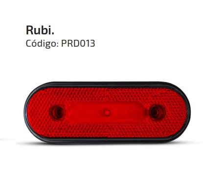 PRD013 LANTERNA LATERAL CARRETA OVAL LED VERMELHA 
