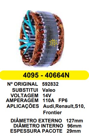40664/4095 EST. VALEO E127 I96 110A 12V LARGO NOVO