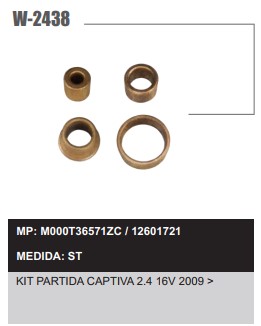 W2438ST -KIT BUCHA PART.MITSUBISHI CAPTIVA 2.4 16V 2009 >