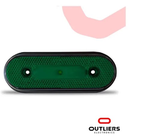 PRD028 LANTERNA LATERAL CARRETA OVAL LED VERDE