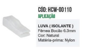 KCW00110 CAPA TERMINAL ENCAIXE BOCAO 6,3MM C/100PC