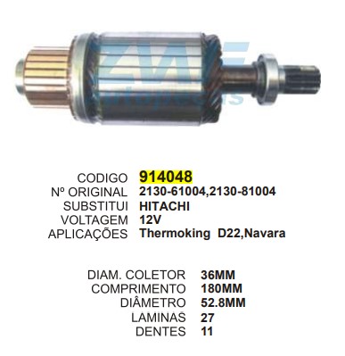 9081/914048 IND. PART. HITACHI THERMOKING C180 D53 11D ZWF