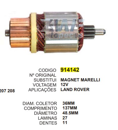 914142 IND. PART. MARELLI LAND ROVER 12V C137 D48.5 11D