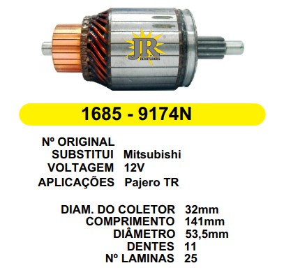 9174 IND. PART. MIT.25L PAJERO C.141MM C/R 11D 12V