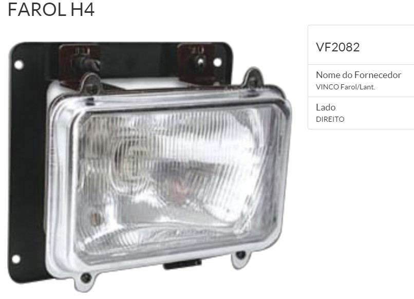 VF2082  FAROL H4 MB BICUDO/CARA PRETA C/VIGIA LD